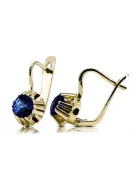 Earrings Vintage style Sapphire 14K Yellow gold vec027y